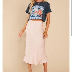 Red Dress midi skirt Beige